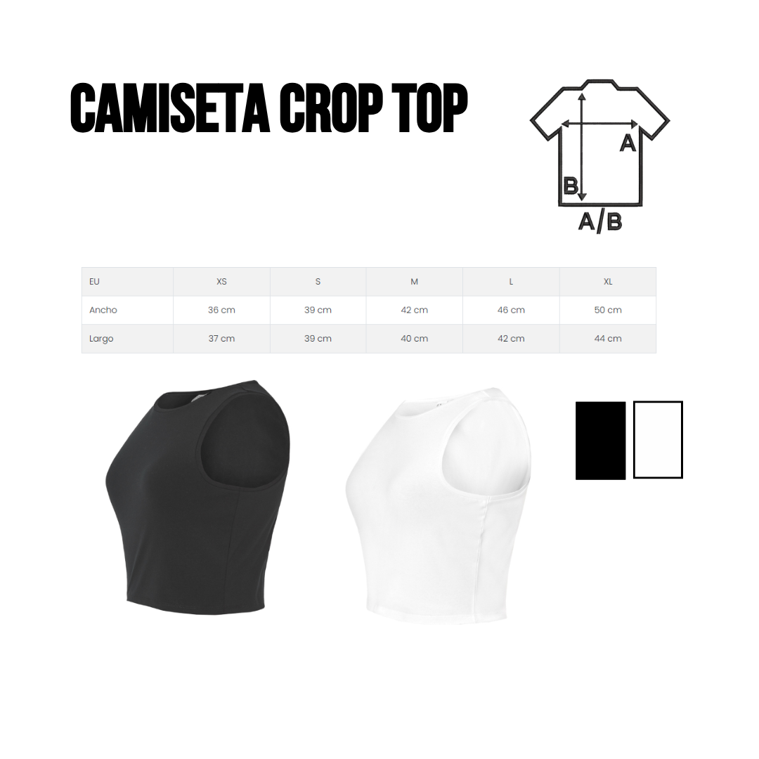Guía de tallas — camiseta crop top