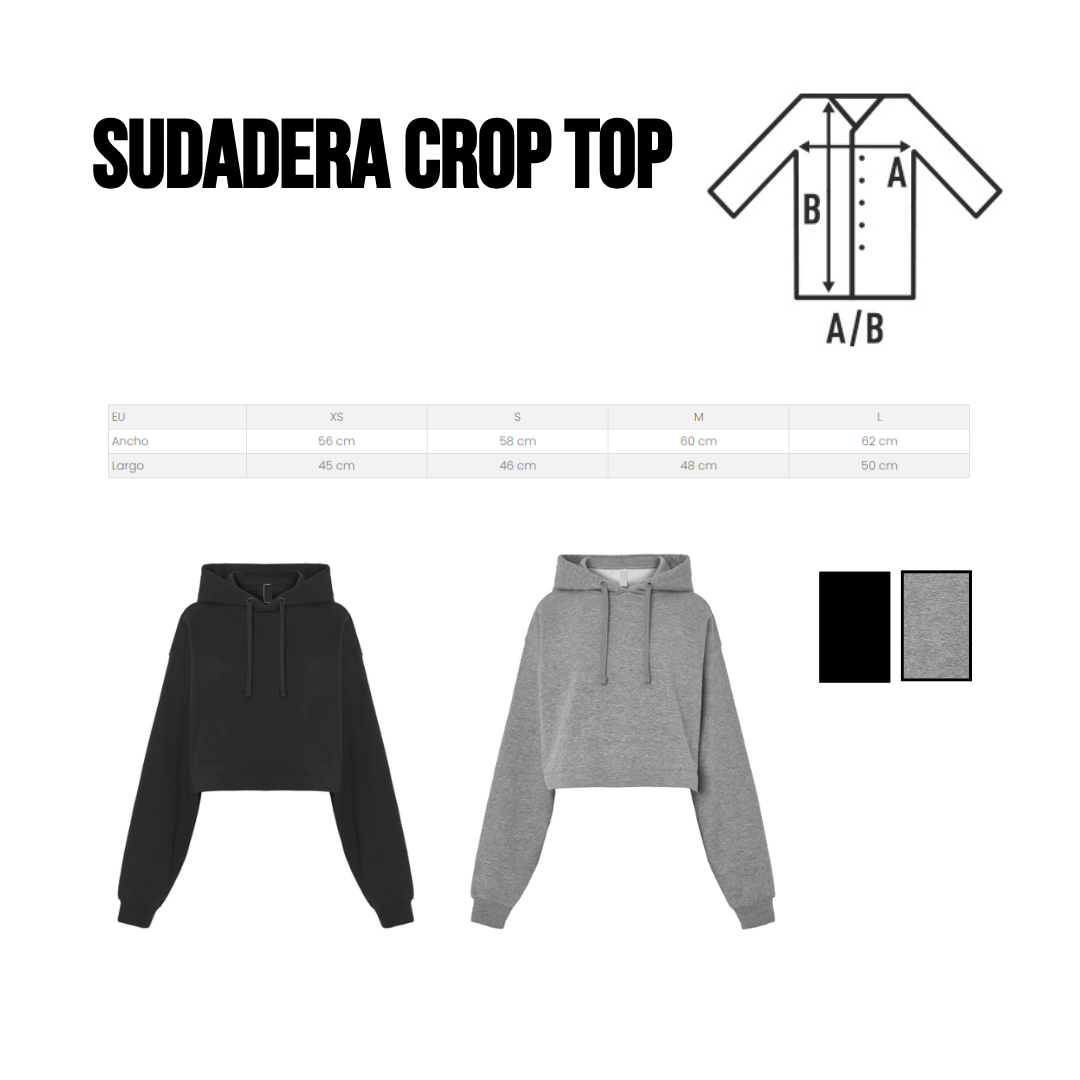 Guía de tallas — sudadera crop top