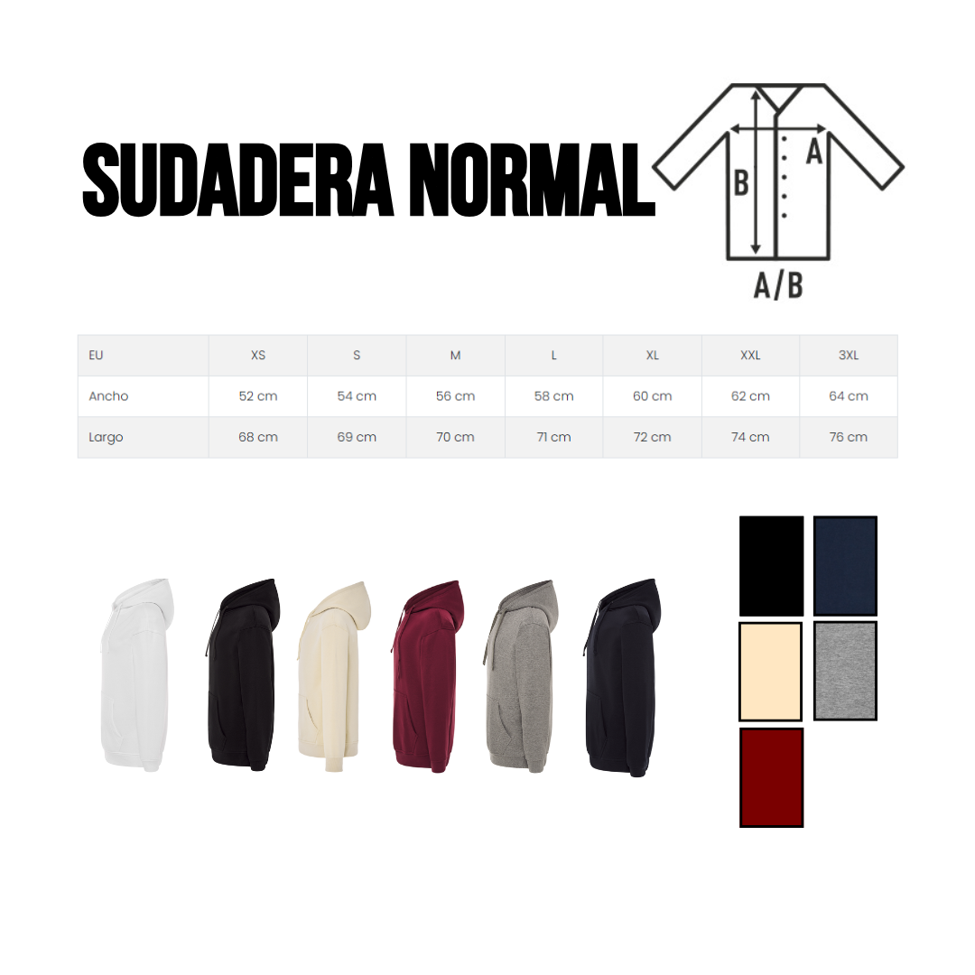 Guía de tallas — sudadera normal